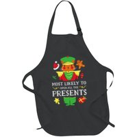Most Likely To Open All The Presents Funny Christmas Cat Santa Apron