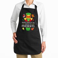 Most Likely To Open All The Presents Funny Christmas Cat Santa Apron