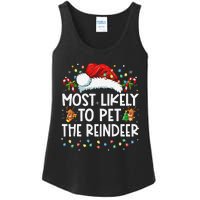 Most Likely To Pet The Reindeer Funny Christmas Gift Ladies Essential Tank