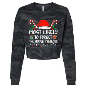 Most Likely To Forget The Hidden Presents Family Christmas Cropped Pullover Crew