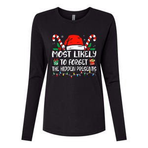 Most Likely To Forget The Hidden Presents Family Christmas Womens Cotton Relaxed Long Sleeve T-Shirt