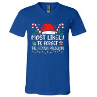 Most Likely To Forget The Hidden Presents Family Christmas V-Neck T-Shirt