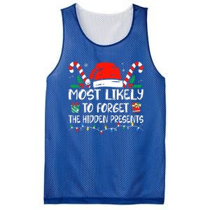 Most Likely To Forget The Hidden Presents Family Christmas Mesh Reversible Basketball Jersey Tank