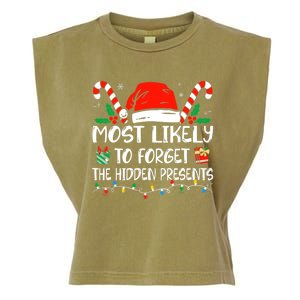 Most Likely To Forget The Hidden Presents Family Christmas Garment-Dyed Women's Muscle Tee