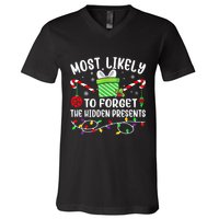 Most Likely To Forget The Hidden Presents xmas  V-Neck T-Shirt