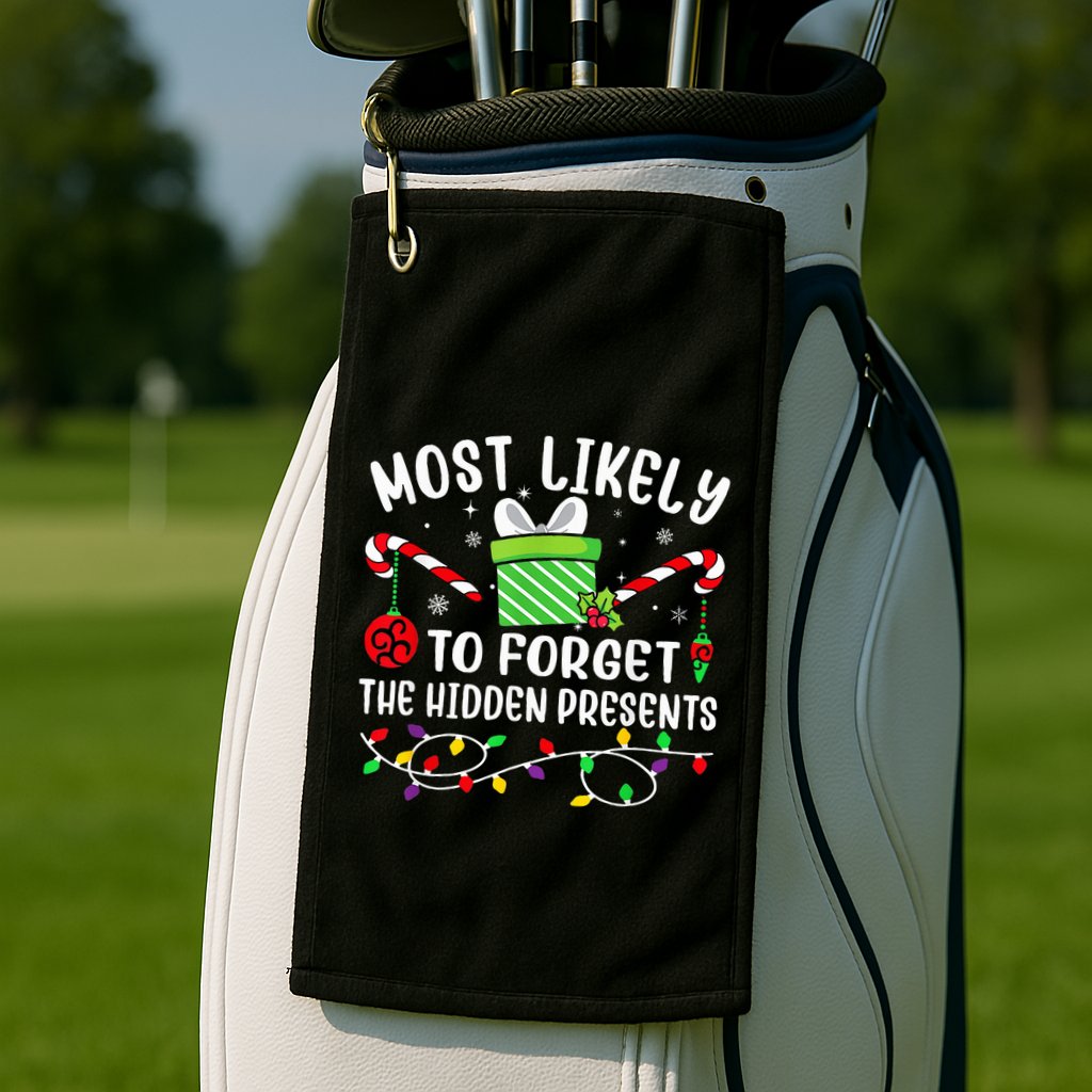 Most Likely To Forget The Hidden Presents xmas  Golf Towel