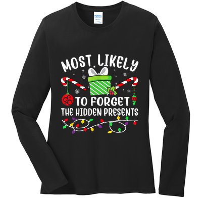 Most Likely To Forget The Hidden Presents xmas  Ladies Long Sleeve Shirt