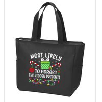 Most Likely To Forget The Hidden Presents xmas  Zip Tote Bag
