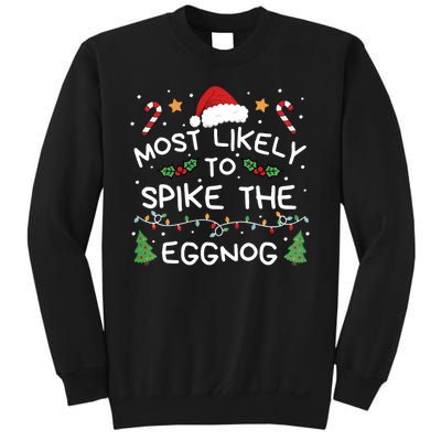 Most Likely To Spike The Eggnog Christmas Family Matching Sweatshirt