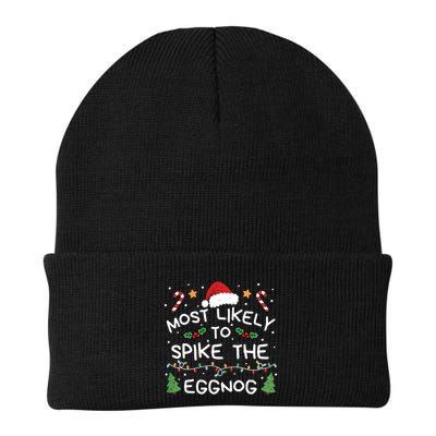 Most Likely To Spike The Eggnog Christmas Family Matching Beanie