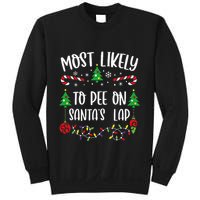Most Likely To Pee On SantaS Lap Funny Christmas Family Matching Cute Christm Sweatshirt