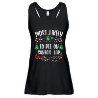 Most Likely To Pee On SantaS Lap Funny Christmas Family Matching Cute Christm Ladies Essential Flowy Tank