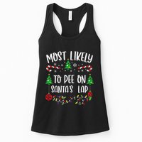 Most Likely To Pee On SantaS Lap Funny Christmas Family Matching Cute Christm Womens Tank Top