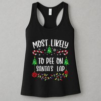 Most Likely To Pee On SantaS Lap Funny Christmas Family Matching Cute Christm Womens Tank Top