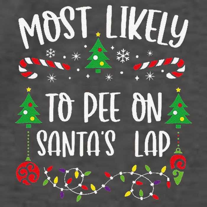 Most Likely To Pee On SantaS Lap Funny Christmas Family Matching Cute Christm Vector Backpack