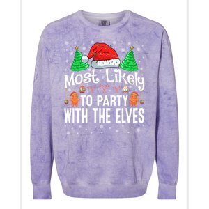 Most Likely To Party Christmas Matching Colorblast Crewneck Sweatshirt