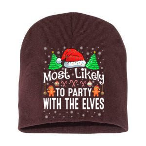 Most Likely To Party Christmas Matching Short Acrylic Beanie