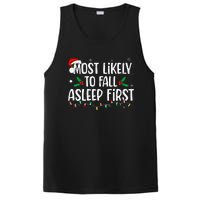 Most Likely To Fall Asleep First Funny Xmas Family Gift PosiCharge Competitor Tank