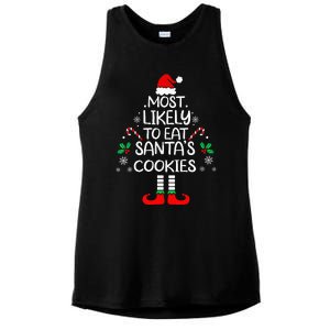 Most Likely To Eat Santas Cookies Christmas Family Matching  Ladies PosiCharge Tri-Blend Wicking Tank