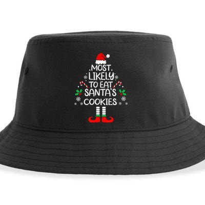 Most Likely To Eat Santas Cookies Christmas Family Matching  Sustainable Bucket Hat