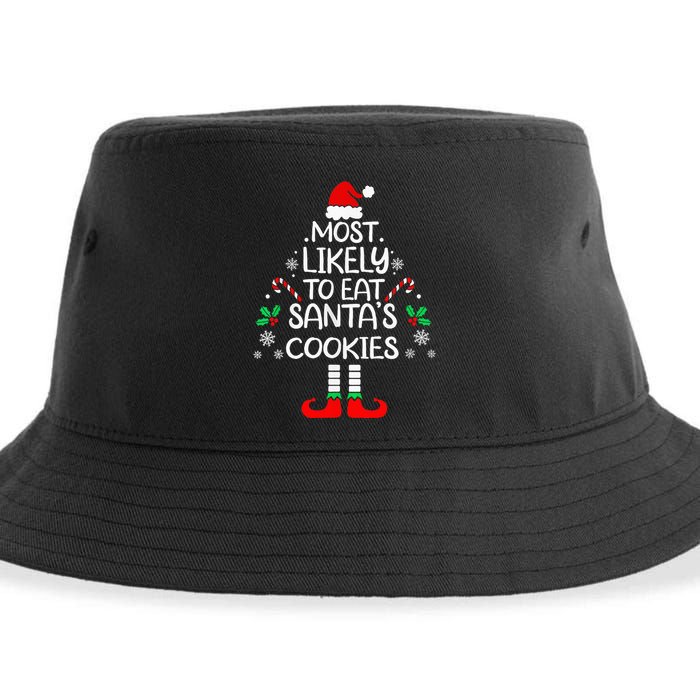 Most Likely To Eat Santas Cookies Christmas Family Matching  Sustainable Bucket Hat