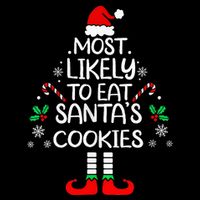 Most Likely To Eat Santas Cookies Christmas Family Matching  Drawstring Bag