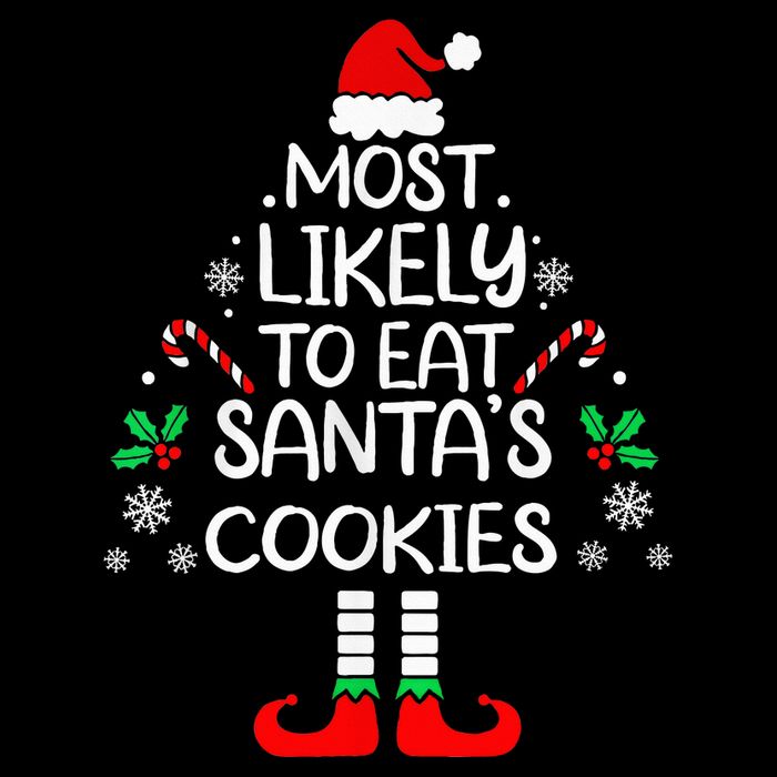 Most Likely To Eat Santas Cookies Christmas Family Matching  Drawstring Bag