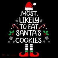 Most Likely To Eat Santas Cookies Christmas Family Matching  Flatbill Hat