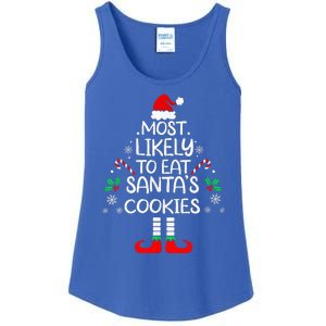 Most Likely To Eat Santas Cookies Christmas Family Matching  Ladies Essential Tank