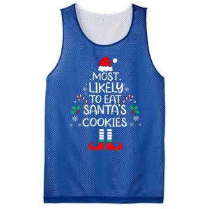 Most Likely To Eat Santas Cookies Christmas Family Matching  Mesh Reversible Basketball Jersey Tank