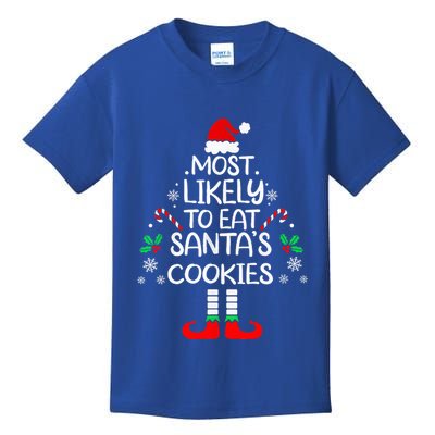 Most Likely To Eat Santas Cookies Christmas Family Matching  Kids T-Shirt