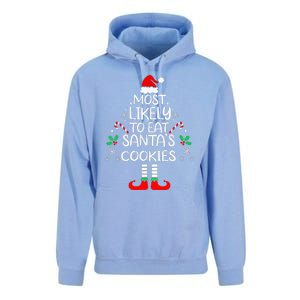 Most Likely To Eat Santas Cookies Christmas Family Matching  Unisex Surf Hoodie