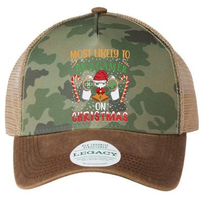 Most Likely To Be A Gamer On Christmas Play Video Game Gamer Gift Legacy Tie Dye Trucker Hat