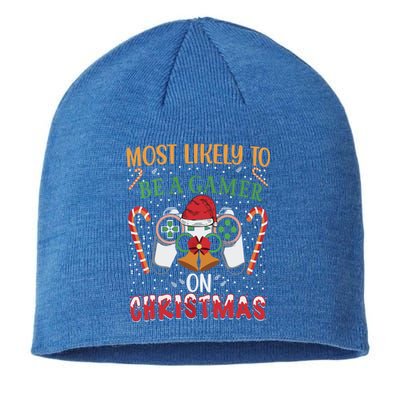 Most Likely To Be A Gamer On Christmas Play Video Game Gamer Gift Sustainable Beanie