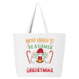 Most Likely To Be A Gamer On Christmas Play Video Game Gamer Gift 25L Jumbo Tote