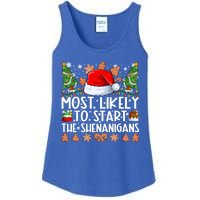 Most Likely To Start The Shenanigans Family Christmas Ladies Essential Tank