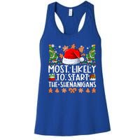 Most Likely To Start The Shenanigans Family Christmas Women's Racerback Tank