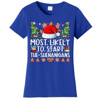 Most Likely To Start The Shenanigans Family Christmas Women's T-Shirt