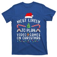 Most Likely To Play Video Games On Christmas Family Joke T-Shirt