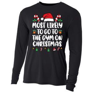 Most Likely To Go To The Gym On Christmas Family Pajamas Cooling Performance Long Sleeve Crew