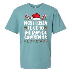 Most Likely To Go To The Gym On Christmas Family Pajamas Sueded Cloud Jersey T-Shirt