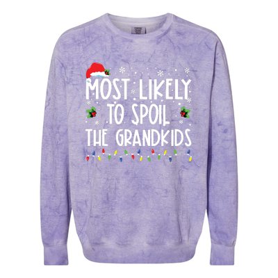 Most Likely To Spoil The Grandkids Funny Christmas Grandma Colorblast Crewneck Sweatshirt