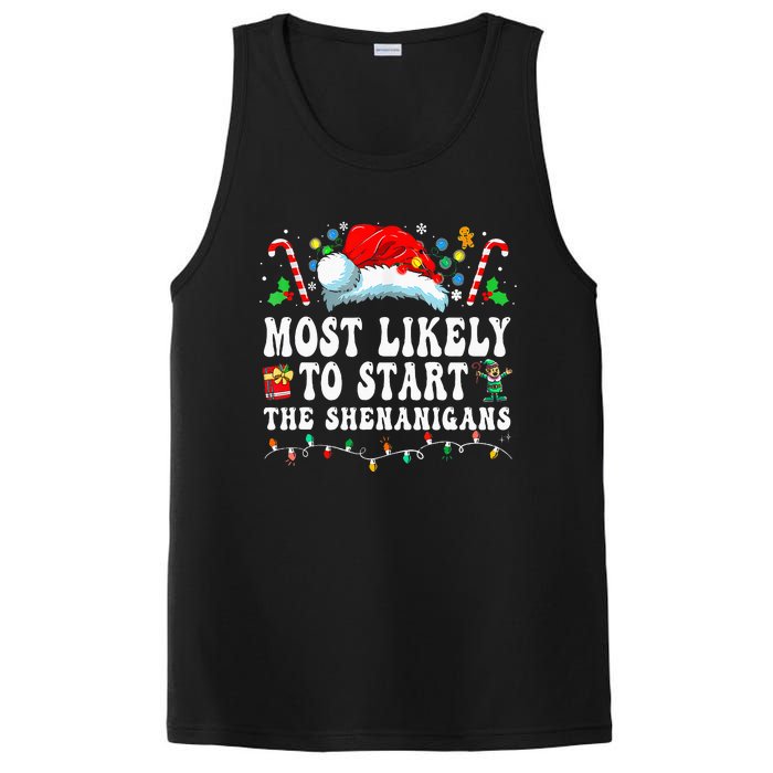 Most Likely To Start The Shenanigans Christmas Family PosiCharge Competitor Tank