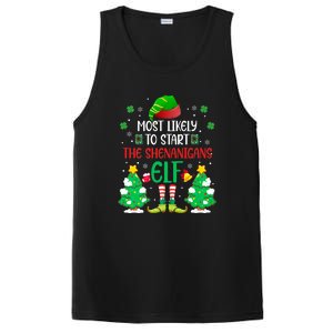 Most Likely To Start The Shenanigans Elf Christmas Family PosiCharge Competitor Tank