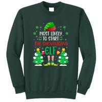 Most Likely To Start The Shenanigans Elf Christmas Family Sweatshirt