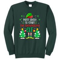 Most Likely To Start The Shenanigans Elf Christmas Family Tall Sweatshirt