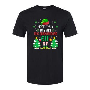 Most Likely To Start The Shenanigans Elf Christmas Family Softstyle CVC T-Shirt