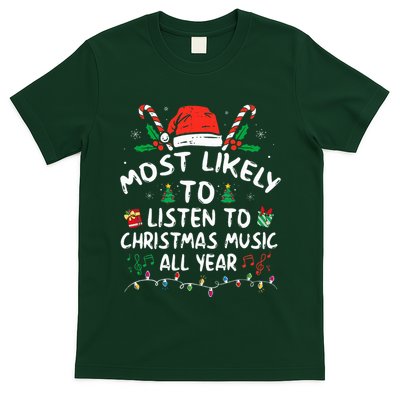 Most Likely to Listen to Christmas Music all Year Family  T-Shirt