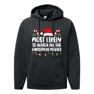 Most Likely To Watch All The Christmas Movies Matching Xmas Performance Fleece Hoodie