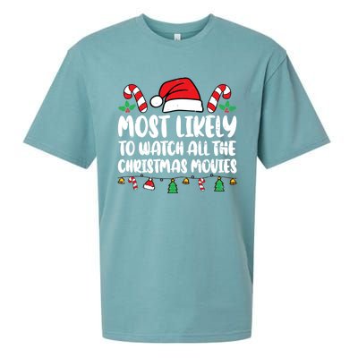 Most Likely To Watch All The Christmas Movies Matching Xmas Sueded Cloud Jersey T-Shirt